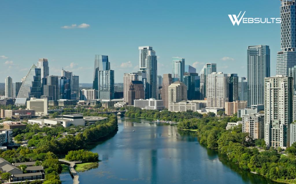 Downtown Austin skyline and Lady Bird Lake in Austin, Texas