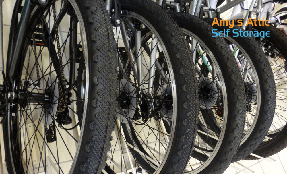 Bicycles stored securely at Amy’s Attic Self Storage in Central Texas